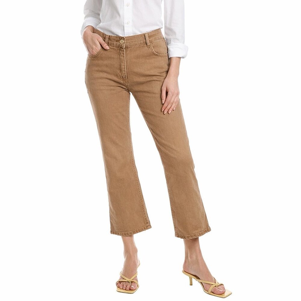 NWT Marella Sport High Rise Flare Crop Jeans Brown 6 #1224